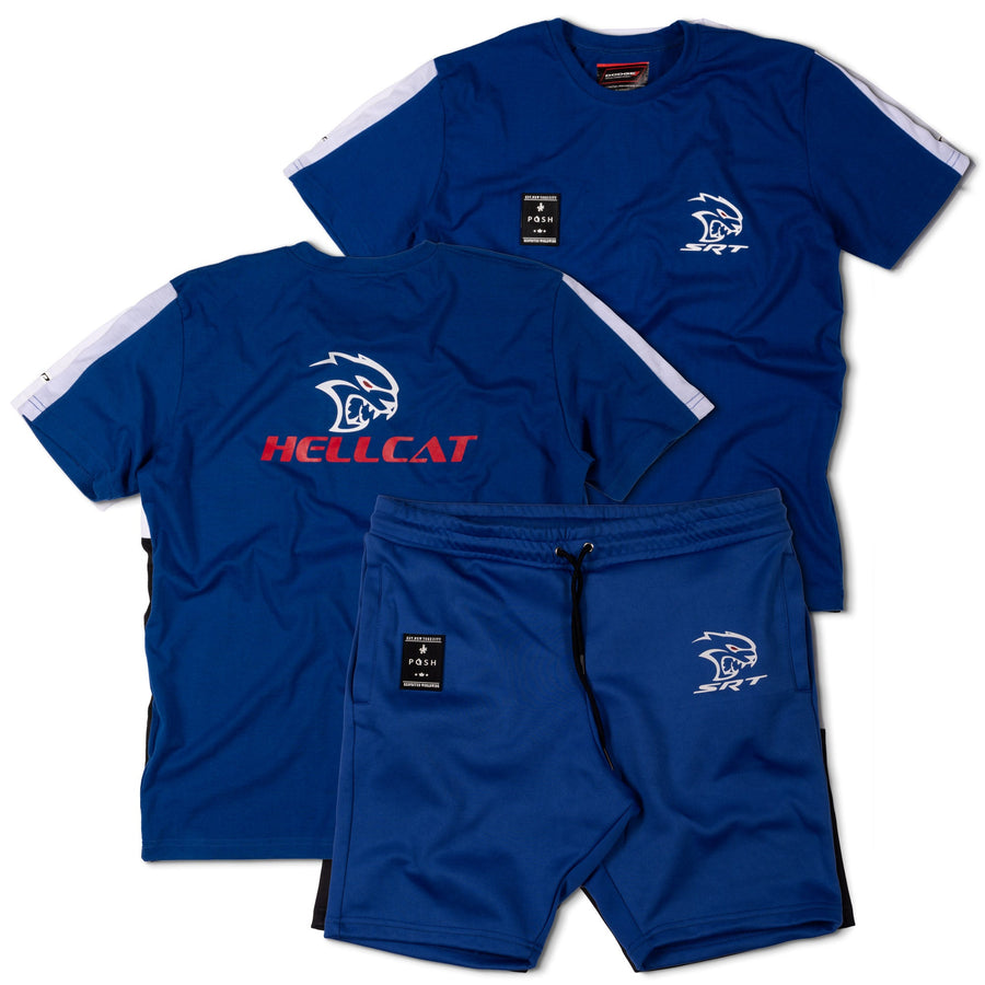 Dodge Hellcat SRT Shorts Set Blue- Licensed