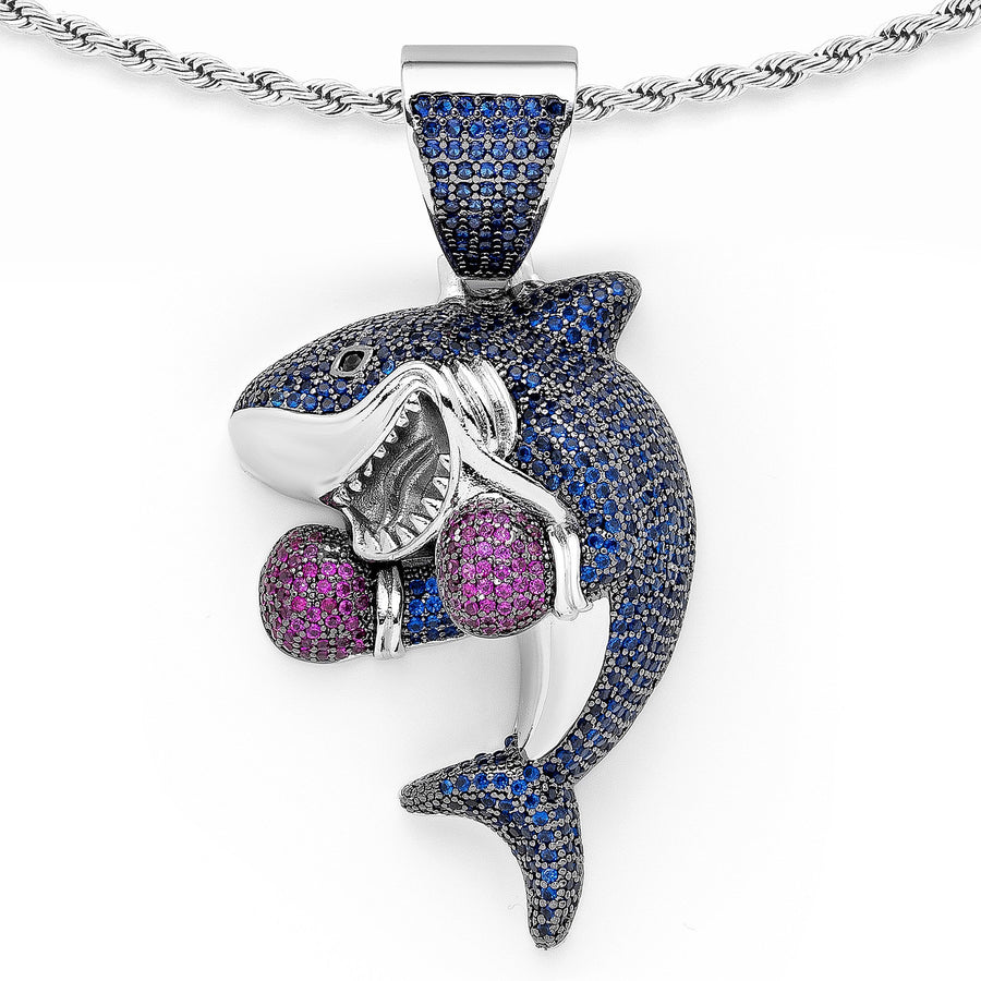 Shark Pendant with 14K Gold Plated Rope Chain