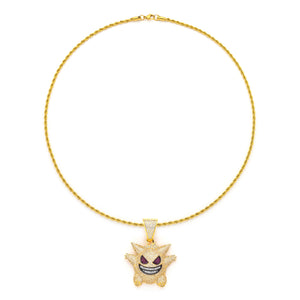 Cute Devil Pendant with 14K Gold Plated Rope Chain