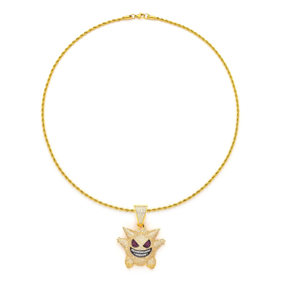 Cute Devil Pendant with 14K Gold Plated Rope Chain