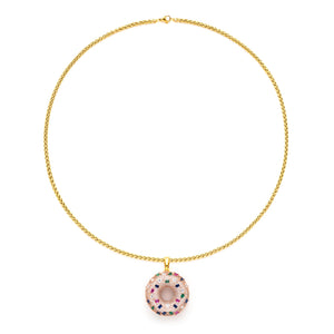 Donut Pendant with 14K Gold Plated Chain