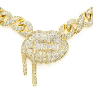 Iced Out Infinity Necklace, 18K Gold Plated