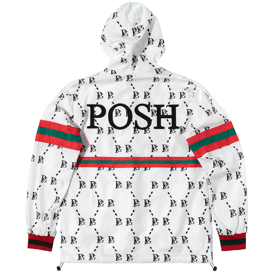 Posh PG Windbreaker Full Zip Jacket White - Trends Society