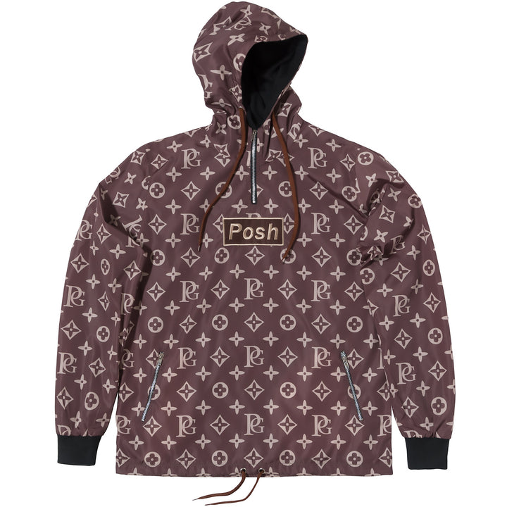 Posh LV_SPRM Windbreaker Hoodie Jacket Brown - Trends Society