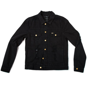 Posh Denim Distressed Jacket "Posh" - Black - Trends Society