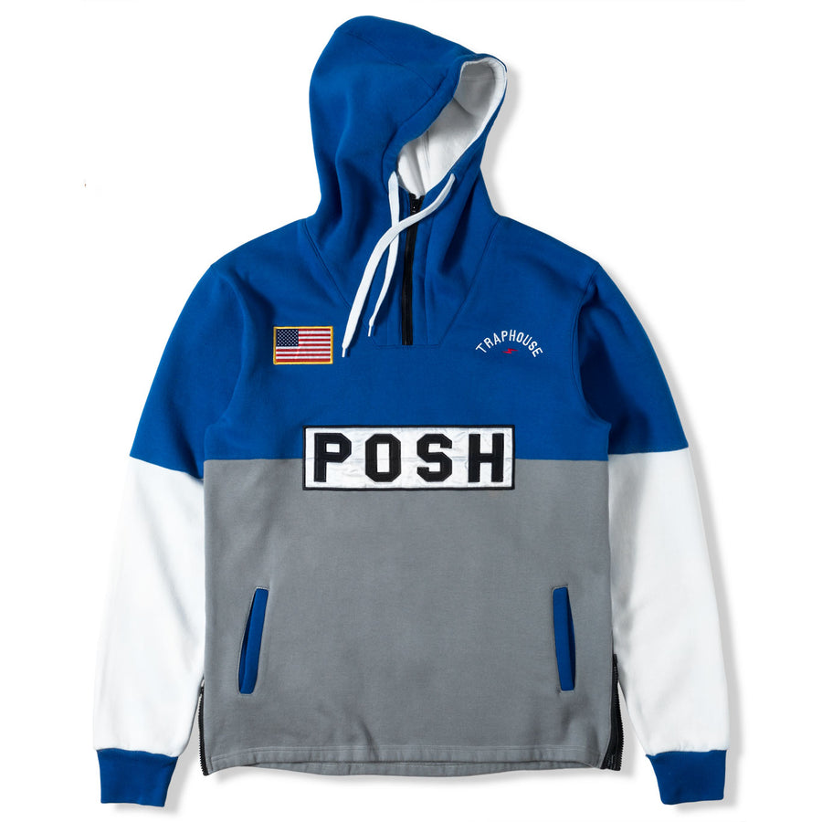 Posh Metroboomin Embroidered Men Sweatsuit Blue and White - Trends Society